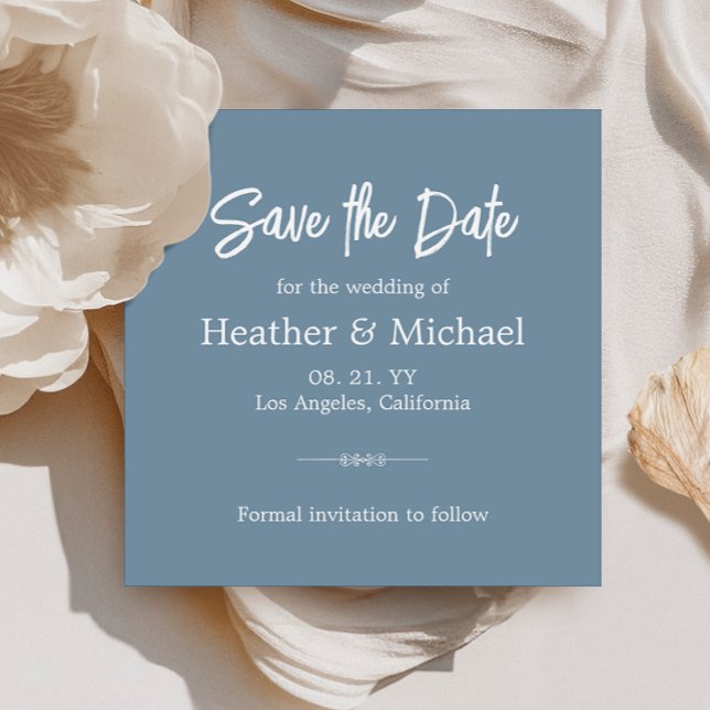Convites Azul Moderno Salva a Data QR Casamento (Simplify your RSVP with our QR code save-the-date, adding an unforgettable touch to your special day)