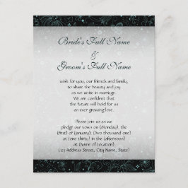 Convites Azul na beira floral preta