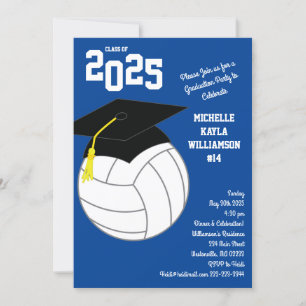 Convites Azul para Graduação de Voleibol