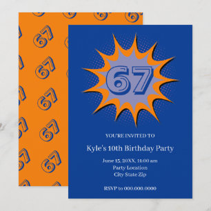 Convites Azul Personalizado 67 Meme