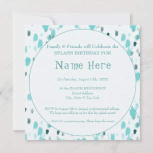 Convites Azul Personalizado e Diversão de Cinzas Grande Par