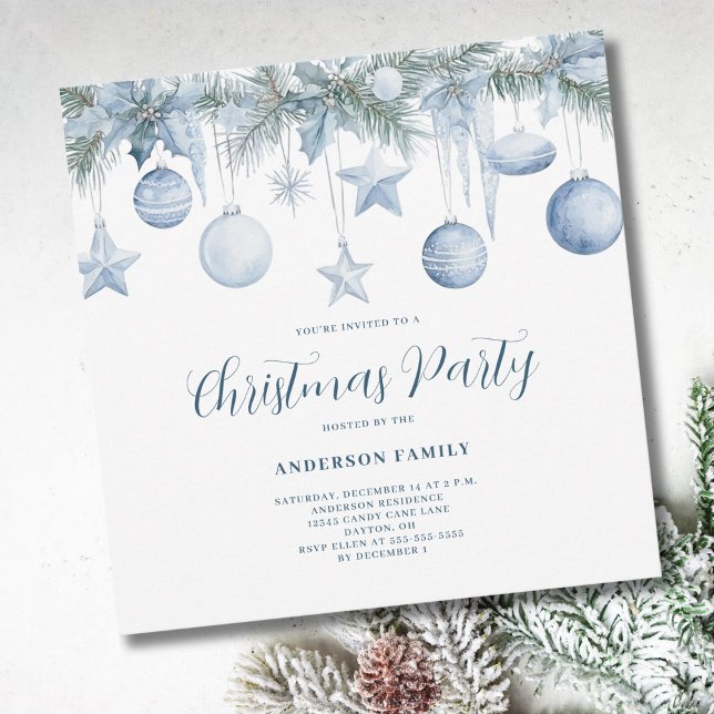 Convites Azul Pine Natal (Criador carregado)