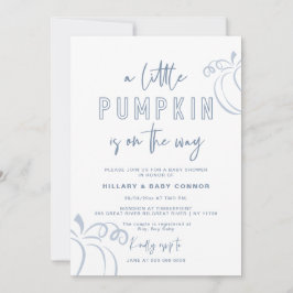 Convites Azul Pó Um Pequeno Chá de fraldas De Abóbora