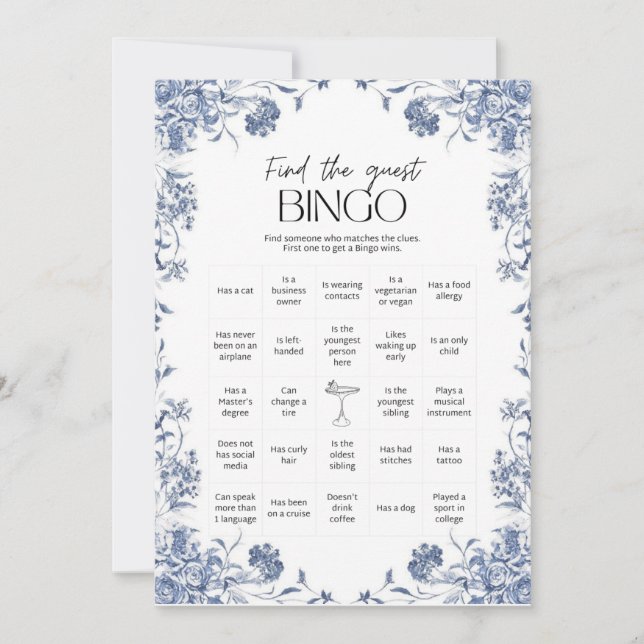 Convites  azul presupuesto Bridgerton Bridal Shower Game (Frente)