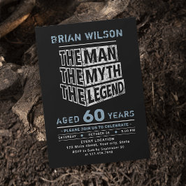 Convites Azul Qualquer Idade O Homem O Mito A Lenda Anivers