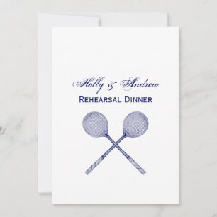 Convites Azul Raquetas Esmagadas Cruzadas