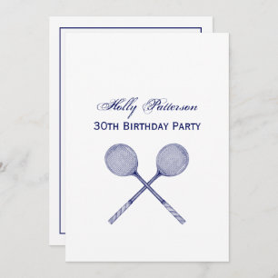 Convites Azul Raquetas Esmagadas Cruzadas