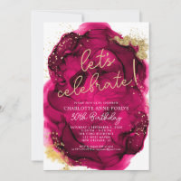 Azul-rosa-quente, Dourado, tinta com álcool