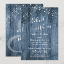 Azul Rústico Madeira & Luzes Celebre Conosco