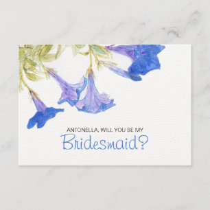 Convites Azul, serás a minha dona de Bridesmaid Flores Azui