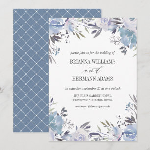 Convites Azul Sonho Casamento de Ricos Rústicos Flores