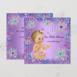 Convites Azul Teal Roxo Rosa Princesa Chuveiro de Bebê Lour