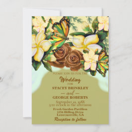 Convites Azul-Verde-Flor-Selvagem-Botânica-Floral