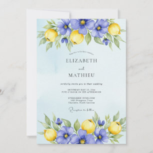Convites Azul Vinca Vibrante Citrino Casamento
