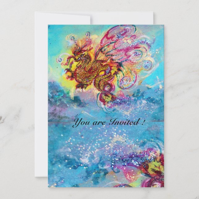 Convites Azul-violeta-violeta-púrpura-amarela-roxa-do-mar (Frente)