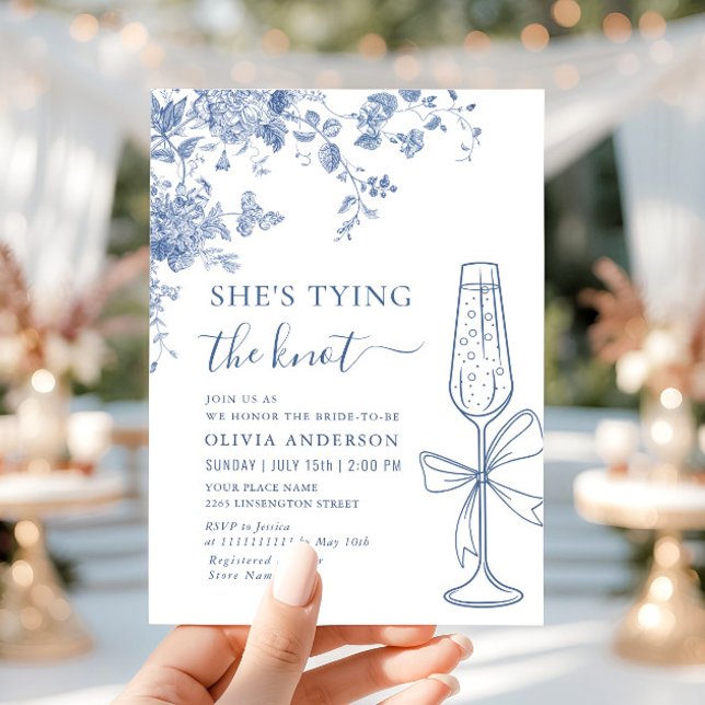 Convites Azul Vitoriano Ela é CHÁ DE PANELA Casando (Criador carregado)