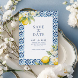 Convites Azulejo Azul De Limão De Citros Italiano Exceto A 