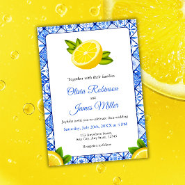 Convites Azulejo Azul Italiano do Mediterrâneo - Casamento 