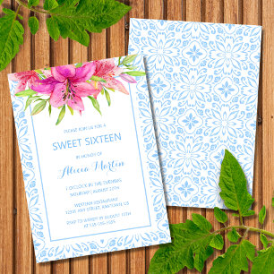 Convites Azulejo Azulejos Lily 16th Birthday