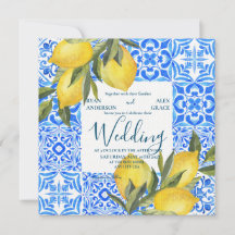 Azulejo de Aquarela italiana com Lemon Wedding