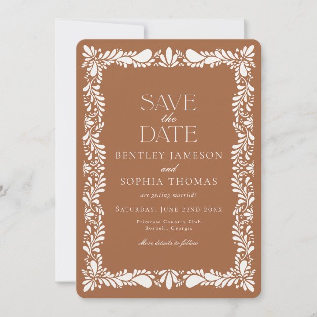 Convites Azulejo de argila Talavera espanhola Fiesta Save t (Frente)