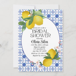 Convites Azulejo de limão italiano do Mediterrâneo Bridalsh