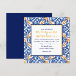 Convites Azulejo espanhol | Casamento amarelo-mediterrânico