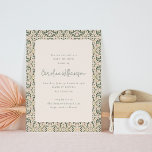 Convites Azulejo Floral Verde Cor-de-Rosa Esmagada Vintage<br><div class="desc">Vintage Blush Green Floral Azulejo Convite para Chá de fraldas Verde Rosa</div>