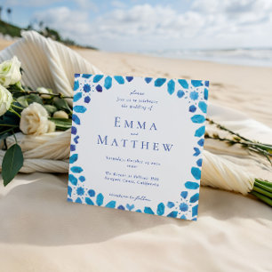 Convites Azulejo Geométrico Marroquino Quadrado Casamento