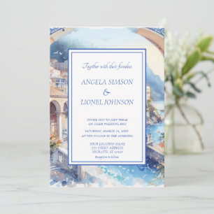 Convites Azulejos Azuis Da Costa Do Amalfi Itália Foto Pers