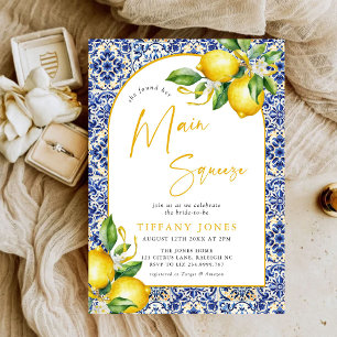 Convites Azulejos Azuis do Mediterrâneo Chá de panela de li