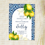 Convites Azulejos azuis e casamento Amalfi Positano com lim<br><div class="desc">Azulejos azuis e limão Amalfi Positano,  estilo mediterrânico,  convite de casamento modelo.</div>