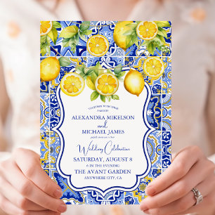 Convites Azulejos Azuis Lemons Casamento