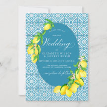 Azulejos Azuis Sicilianos Casamento de Lemon Boho