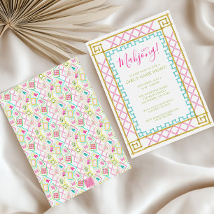 Convites Azulejos Bright Mahjong e Bamboo Party