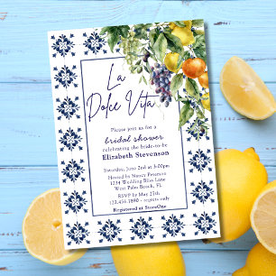 Convites Azulejos de Frutas Italianas La Dolce Vita Chá de 
