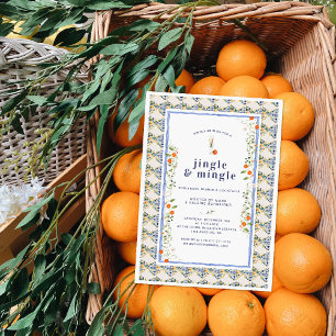 Convites Azulejos Florais Botânicos de Citrino de Natal F