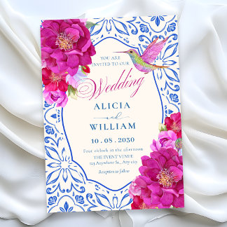 Convites Azulejos florais casamento