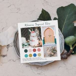 Convites Azulejos Florais   Paleta de Cores Tropicais Marro