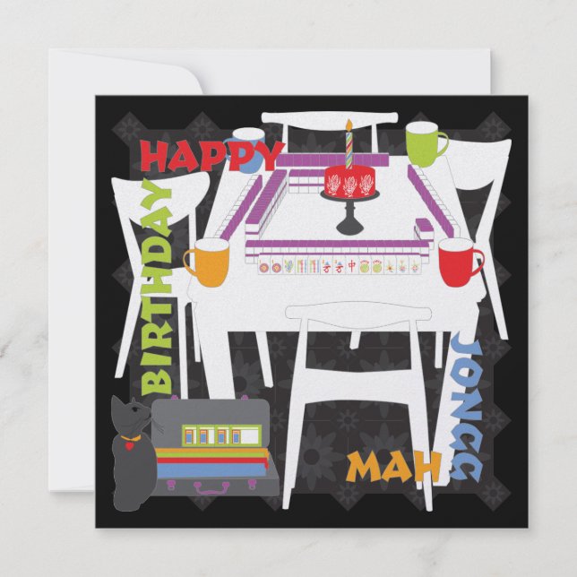 Convites Azulejos Mah Jongg e placa plana Mesa (Frente)