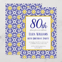 Azulejos Portugueses 80 Azul Aniversário Mediterrâ