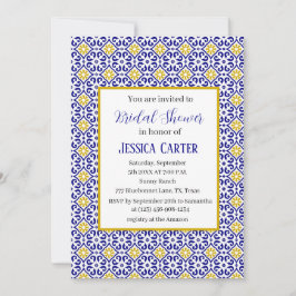 Convites Azulejos Portugueses - Chá de panela Floral de Aqu