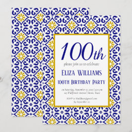 Convites Azulejos portugueses do 100º aniversário do Medite