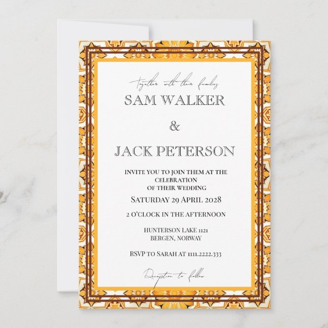 Convites Azulejos Retro em Negrito (Frente)