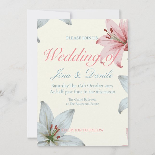 Convites Azure Bloom V02 (Verso)