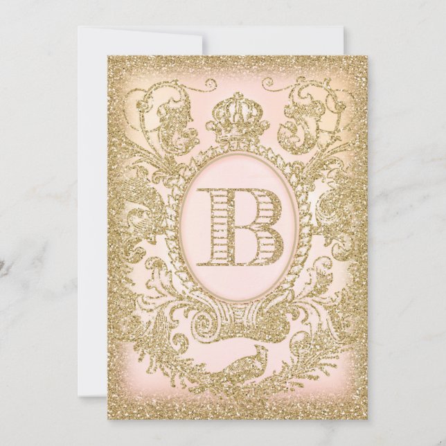 Convites "B" Era uma vez Princesa Peach (Frente)