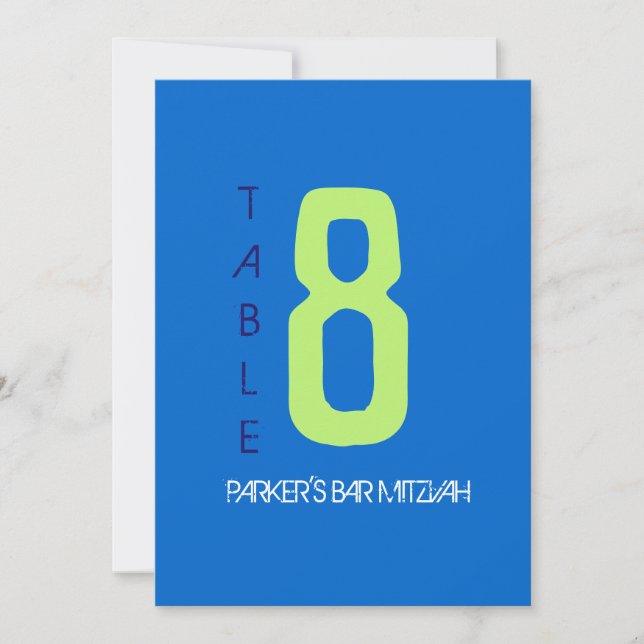 Convites B Placa Bar inicial Bat Mitzvah (Frente)