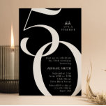 Convites B & W Shh It's a Surprise 50th Birthday Party<br><div class="desc">Celebrate your 50th birthday with these modern party invitations. Personalize your invitations with your party details and edit text,  fonts and colours.</div>