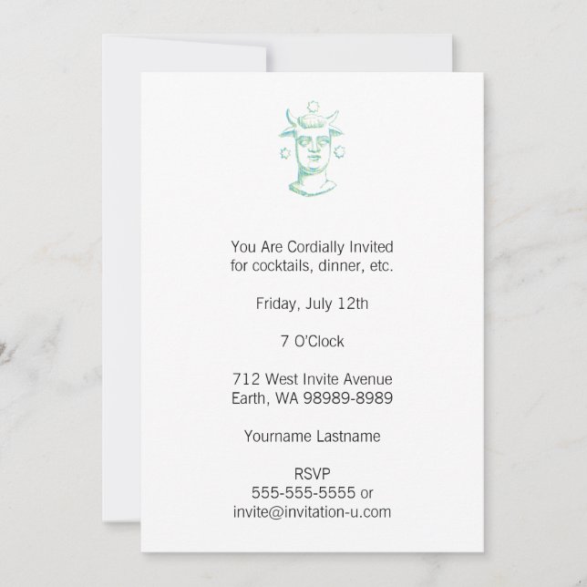 Convites Baal (estilo letterpress, duas cores) (Frente)