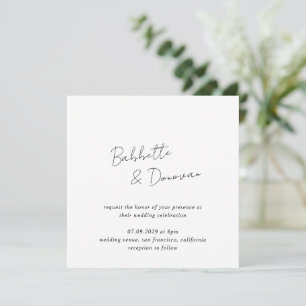 Convites Babbette Minimalista Moderno Casamento